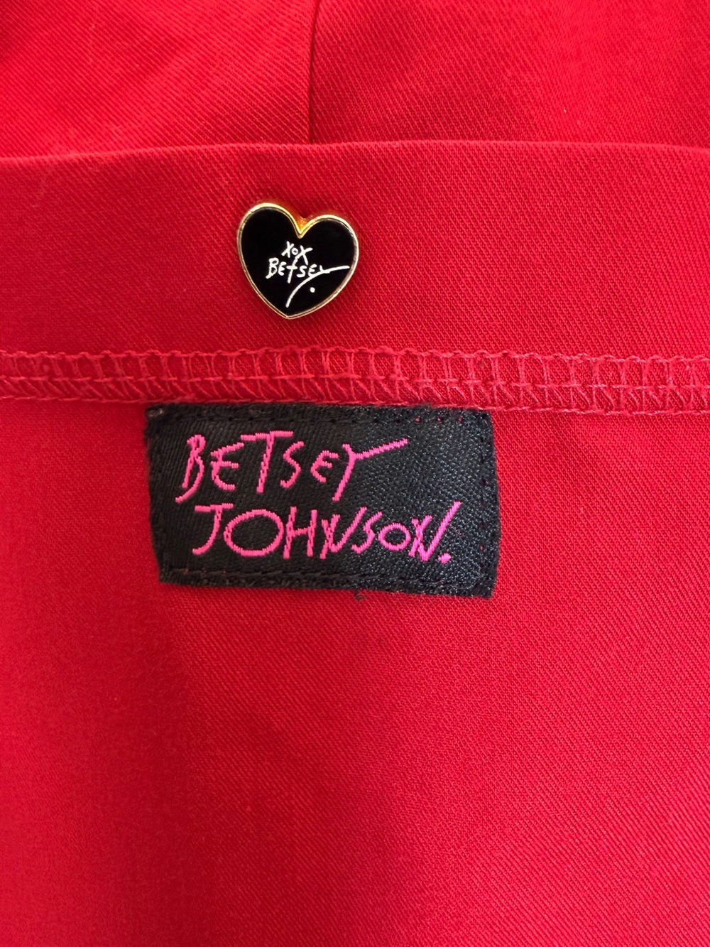 Betsey Johnson Scrub Medical Pants Drawstring Stretch Waist Women Sz XS Red - Picture 7 of 13